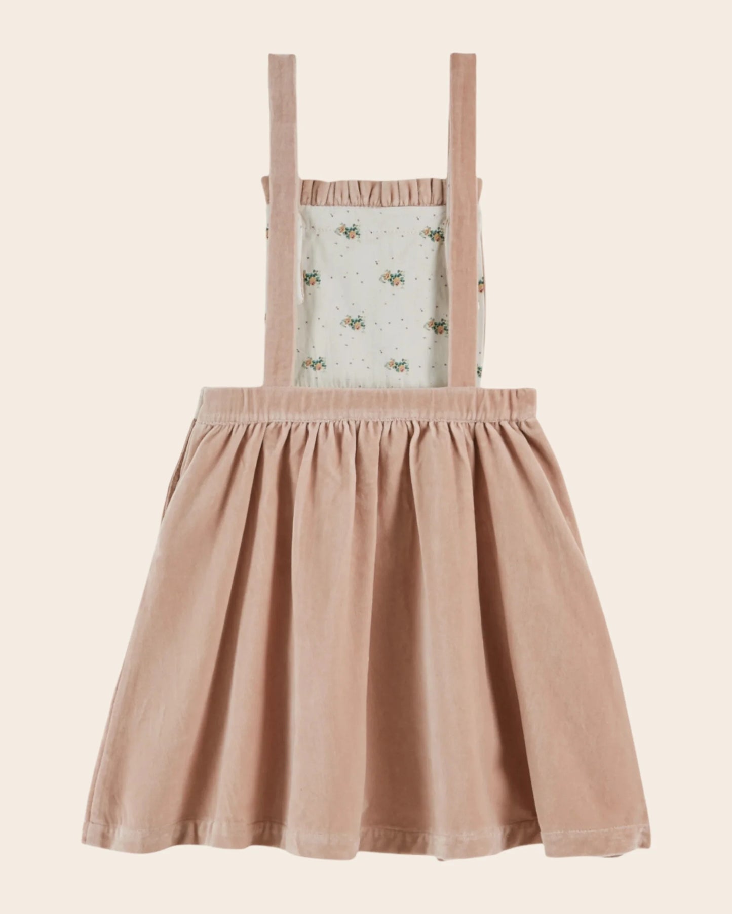 Emile Et Ida Pink Velvet Dungarees Dress