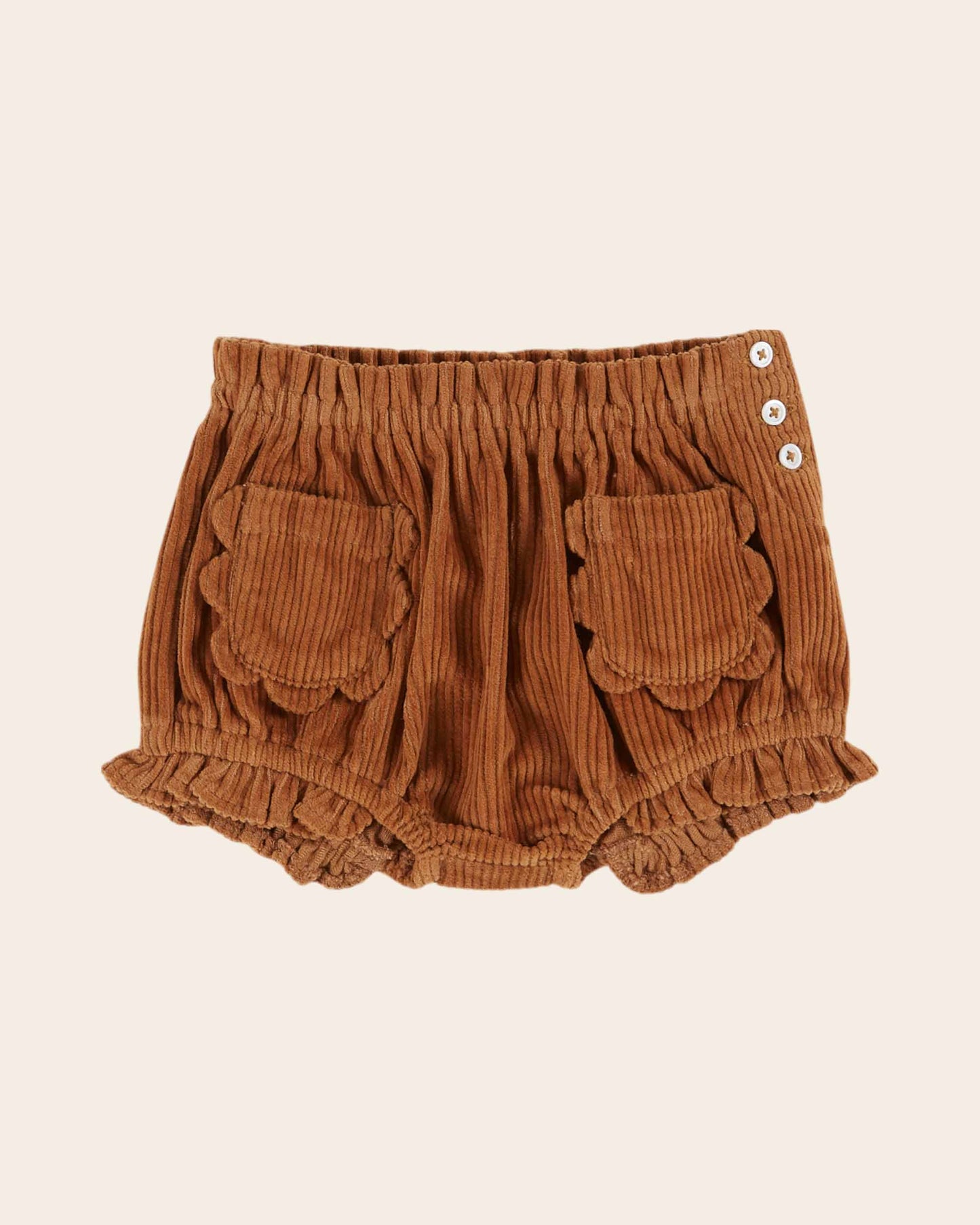 Emile Et Ida Caramel Velvet Flower Pockets Bloomer