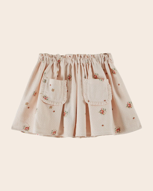 Emile Et Ida Pale Pink Floral Skirt
