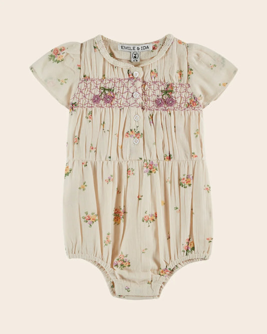 Emile & Ida Smocked Romper Althea