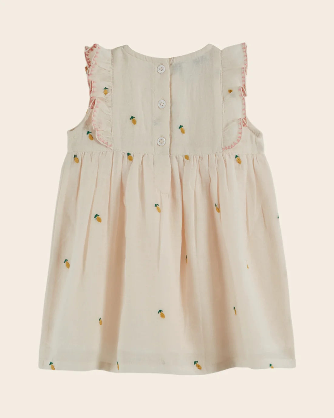 Emile & Ida Embroidered Dress Creme