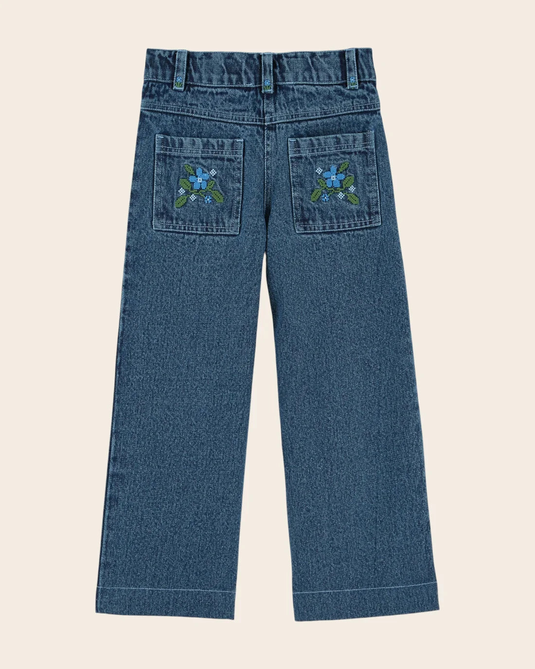 Emile & Ida Denim Embroidered Pocket Trousers