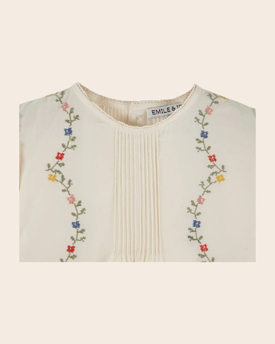 Emile & Ida Cross Stitch Blouse Ecru