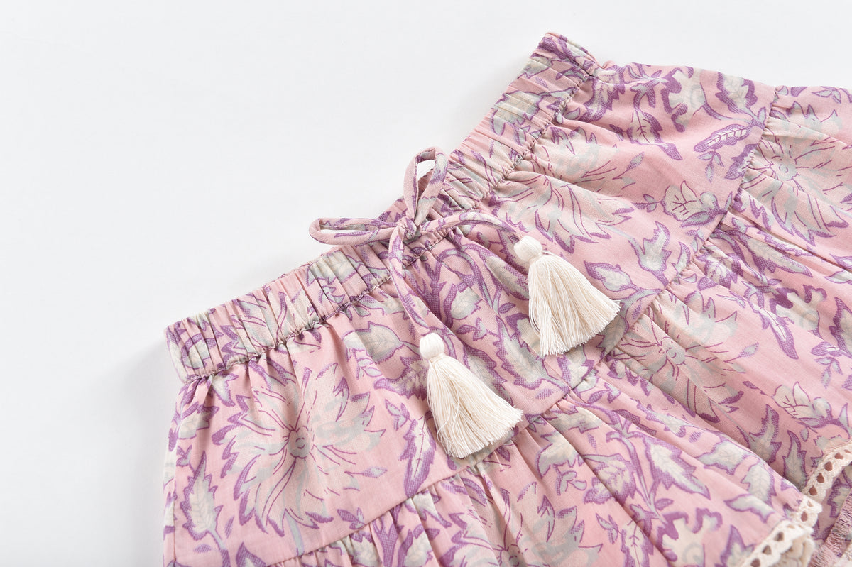 Louise Misha Top and Shorts Set in Pink Daisy Garden - Set Only