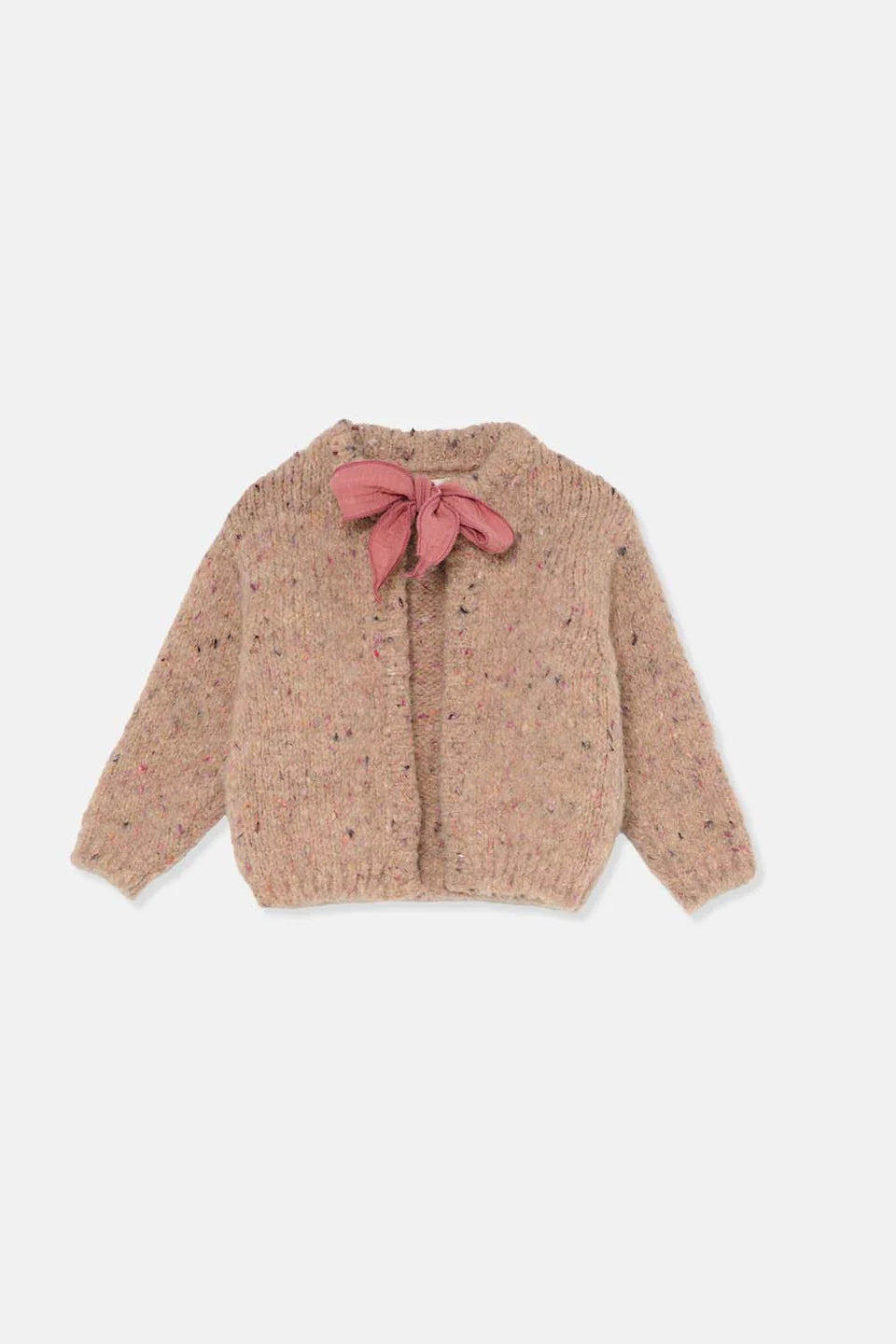 My Little Cozmo Flecked Tricot Baby Cardigan Pink