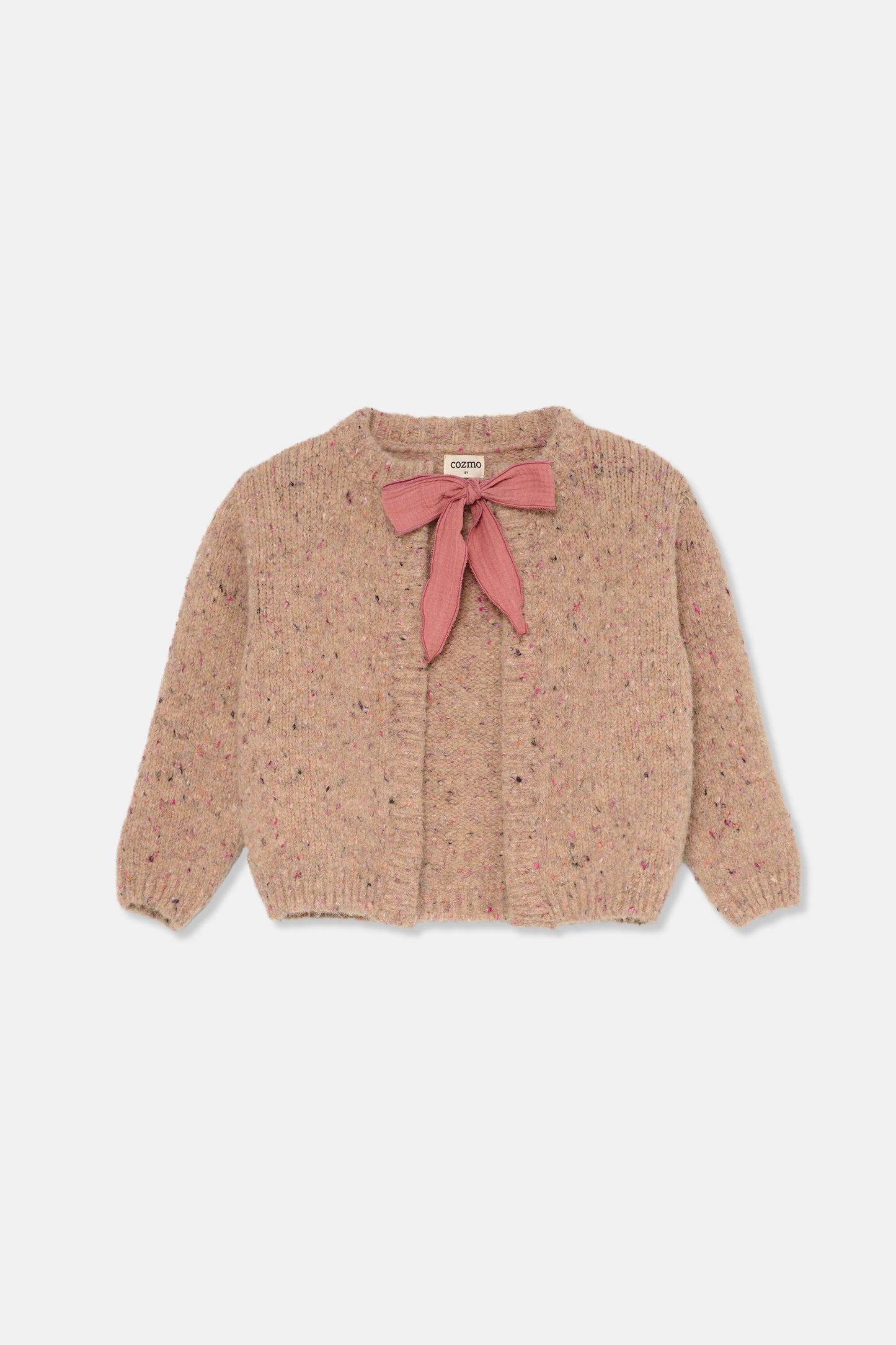 My Little Cozmo Flecked Tricot Cardigan Pink