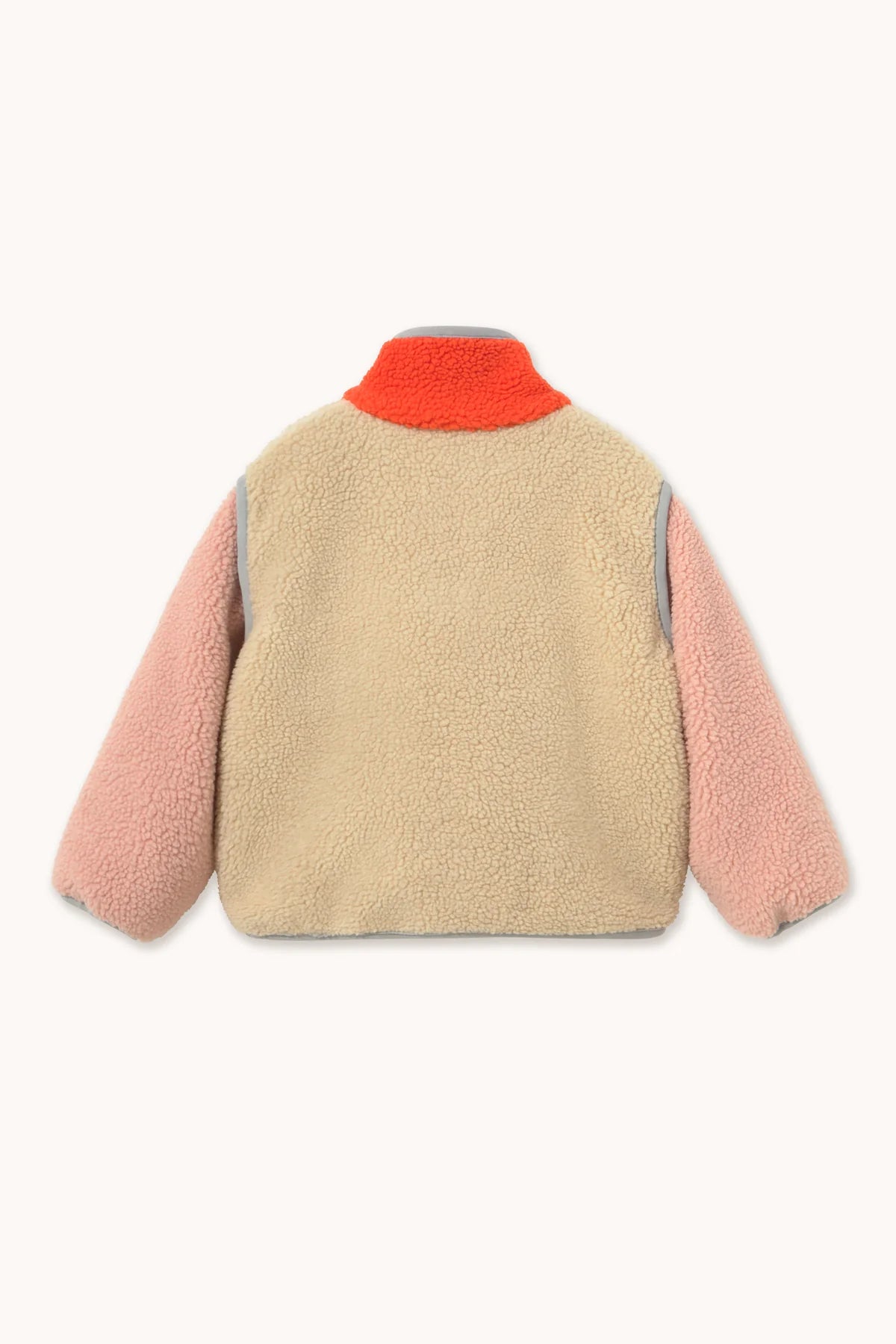 Tiny Cottons Color Block Sherpa Jacket Vanilla