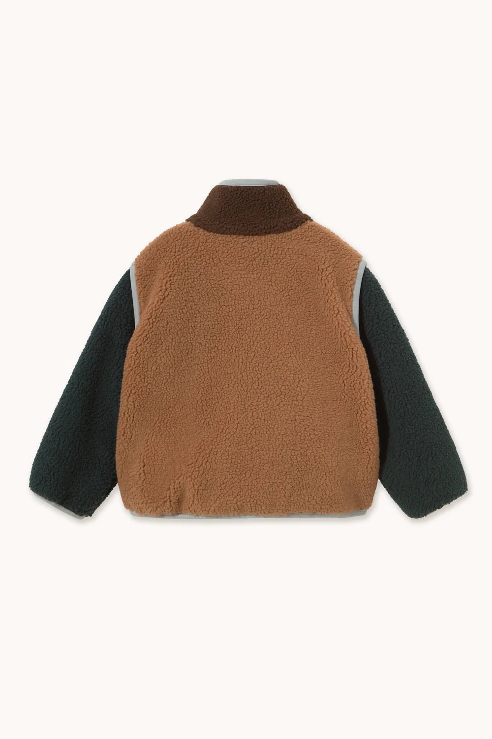 Tiny Cottons Color Block Sherpa Jacket Light Brown