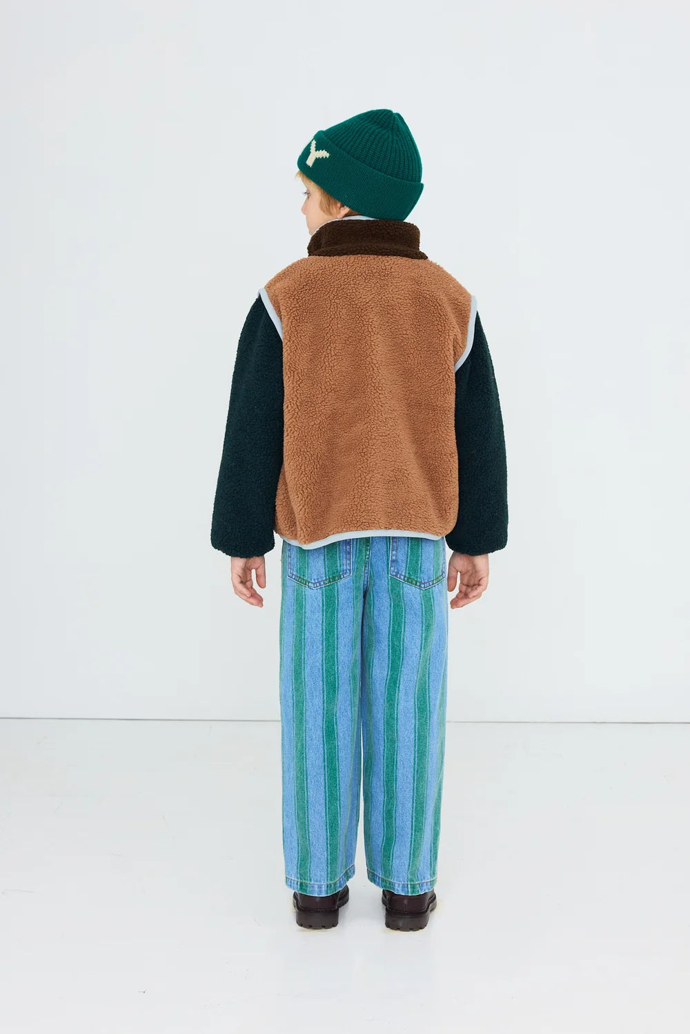 Tiny Cottons Color Block Sherpa Jacket Light Brown