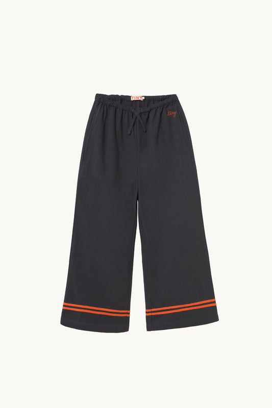Tiny Cottons Red Stripes Woven Pant Ink Blue