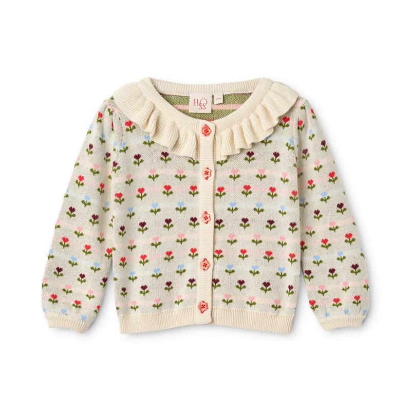 Floss Anabelle Cardigan Cream Multi Floral