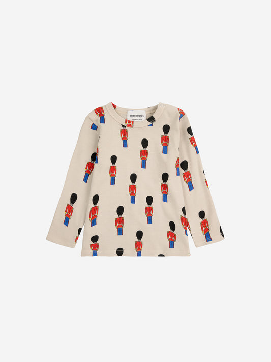 Bobo Choses Baby Little Tin Soldiers All Over Tight T-Shirt Offwhite