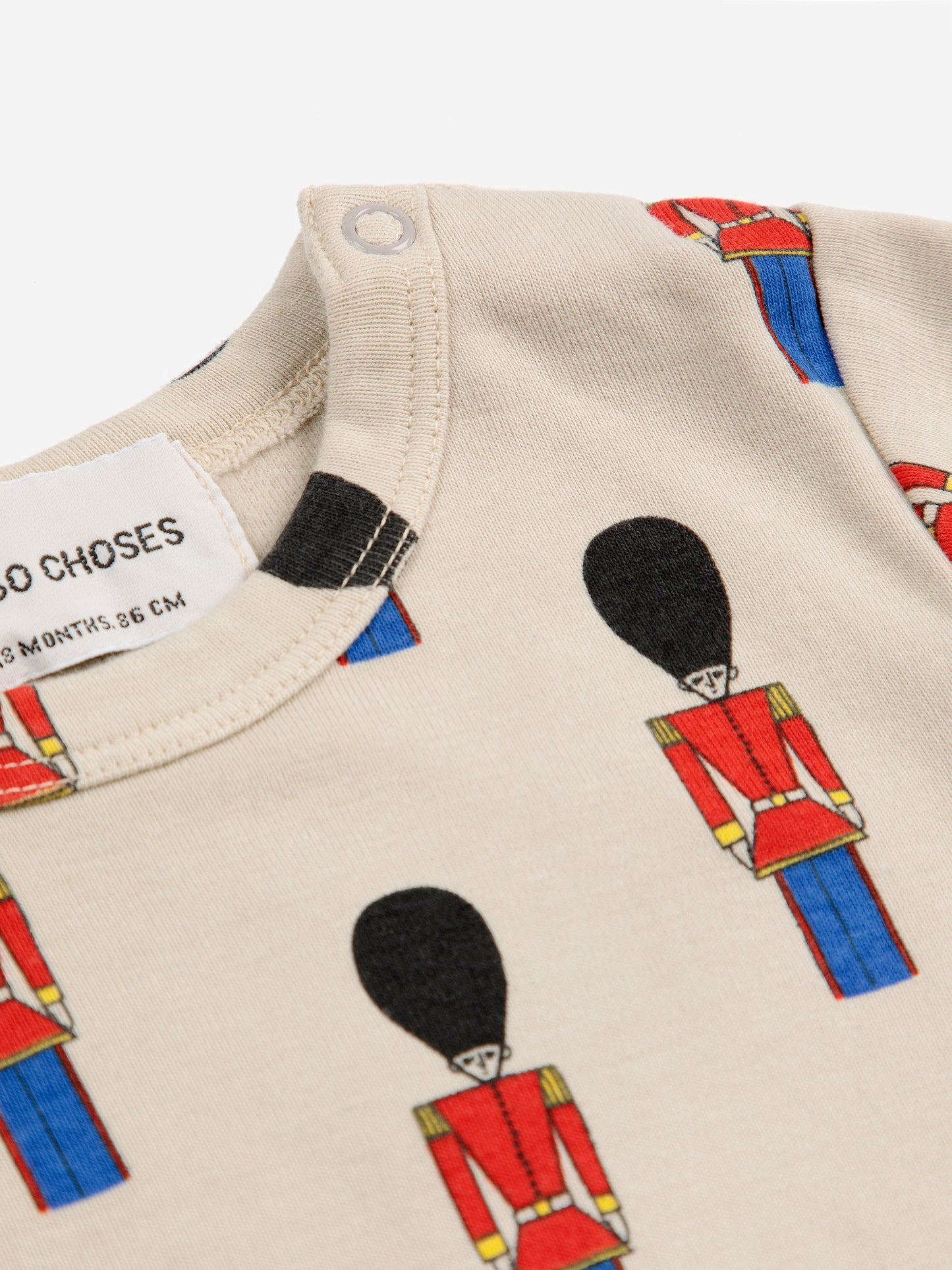 Bobo Choses Baby Little Tin Soldiers All Over Tight T-Shirt Offwhite