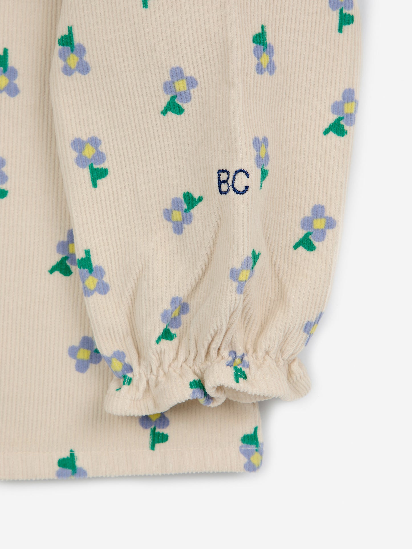 Bobo Choses Baby Pansy Flower All Over Blouse Offwhite