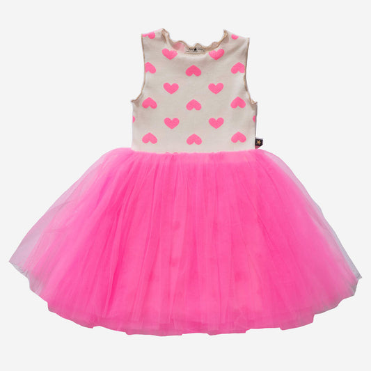 Petite Hailey Vintage Hearts Tutu Dress for Girls