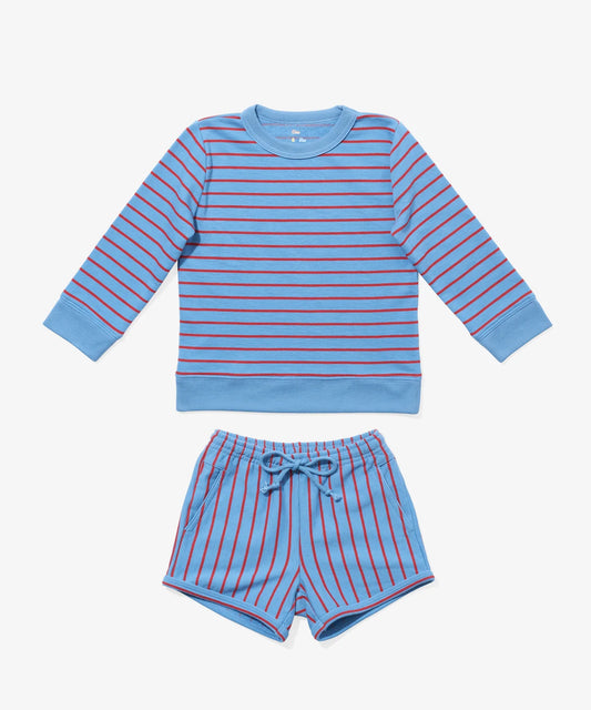 Oso & Me Remy Short Set - Paprika French Stripe