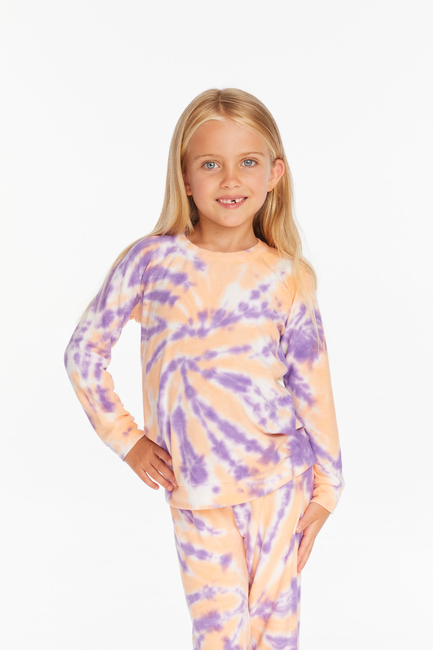 Chaser Tie Dye Pullover in Purple and Orange