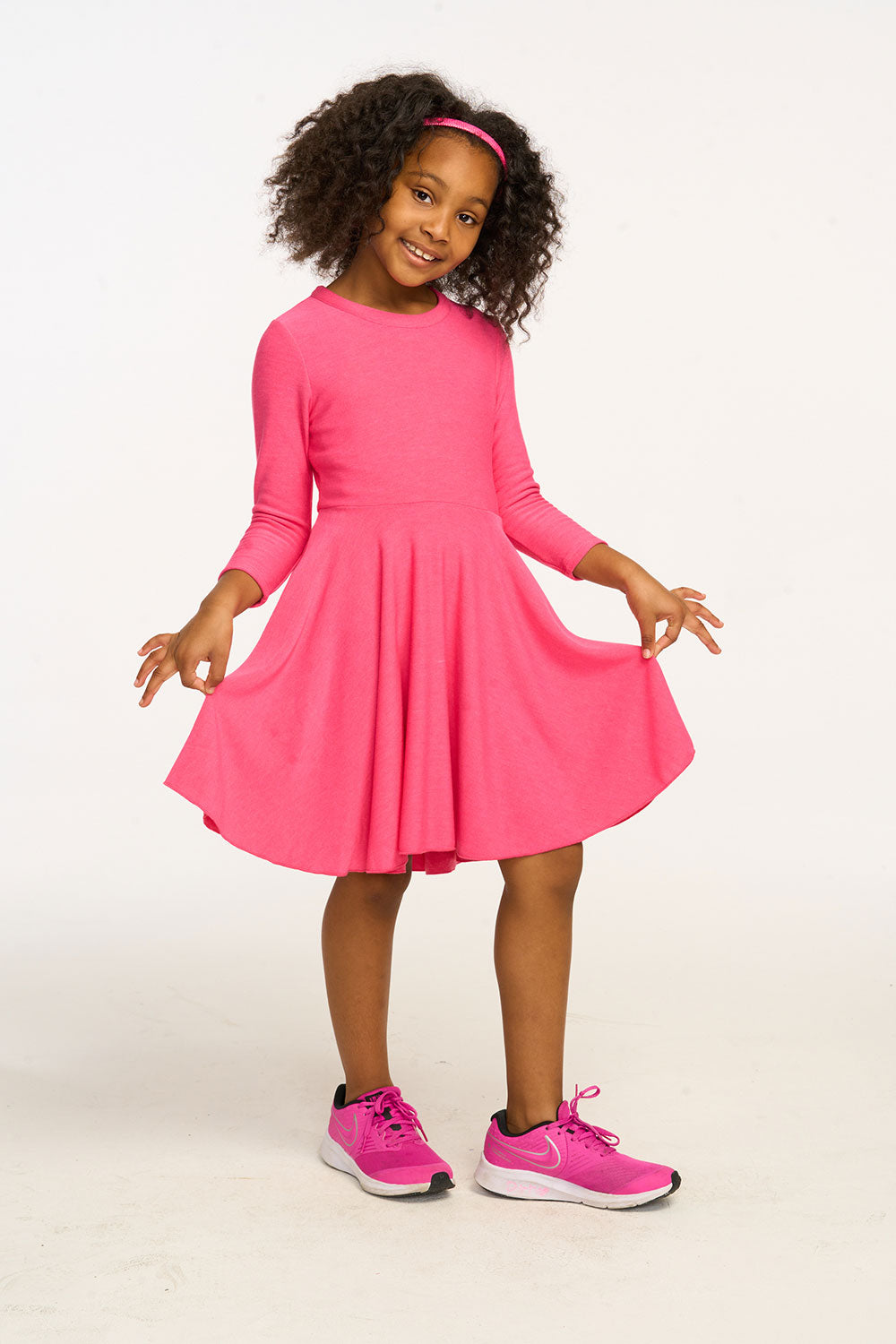 Girls pink skater store dress