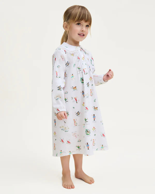 Petite Plume Children's Twill Lola Nightgown in 12 Days of Christmas
