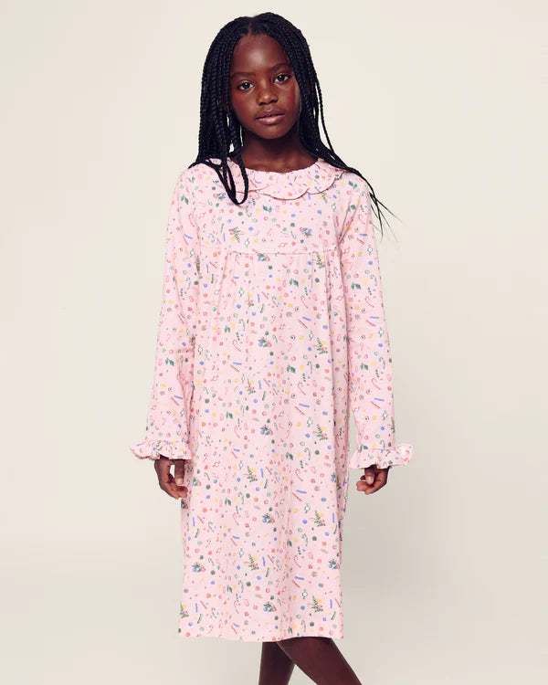 Petite Plume Girl's Twill Scarlett Nightgown in Vintage Sweets
