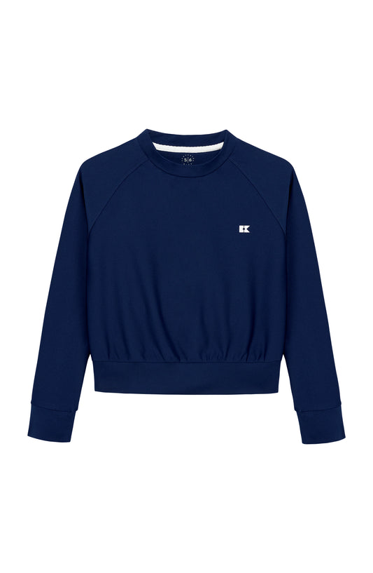 Courtside Kids Girls Navy Crewneck