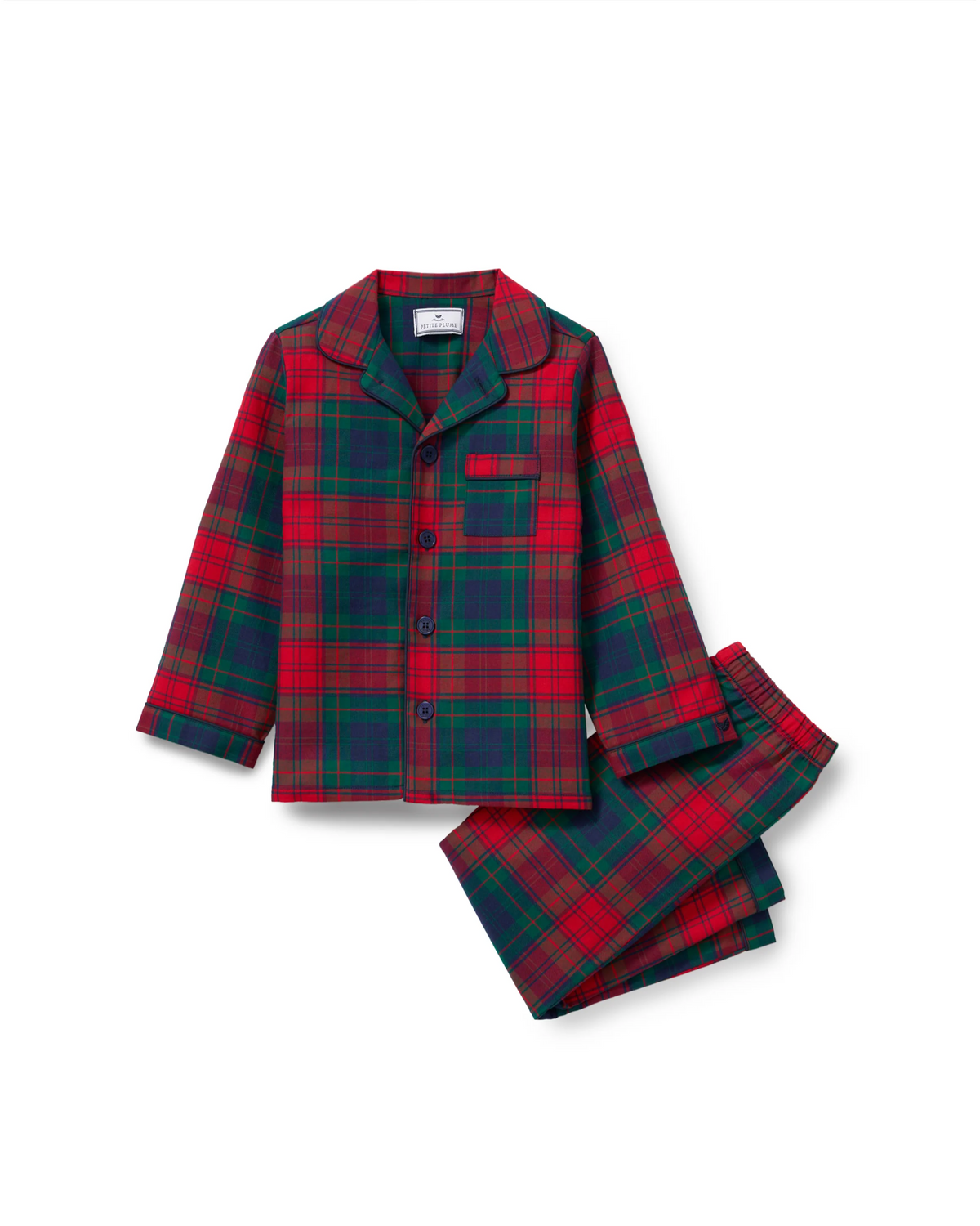 Petite Plume - Kid's Brushed Twill Pajama Set in St. James Tartan