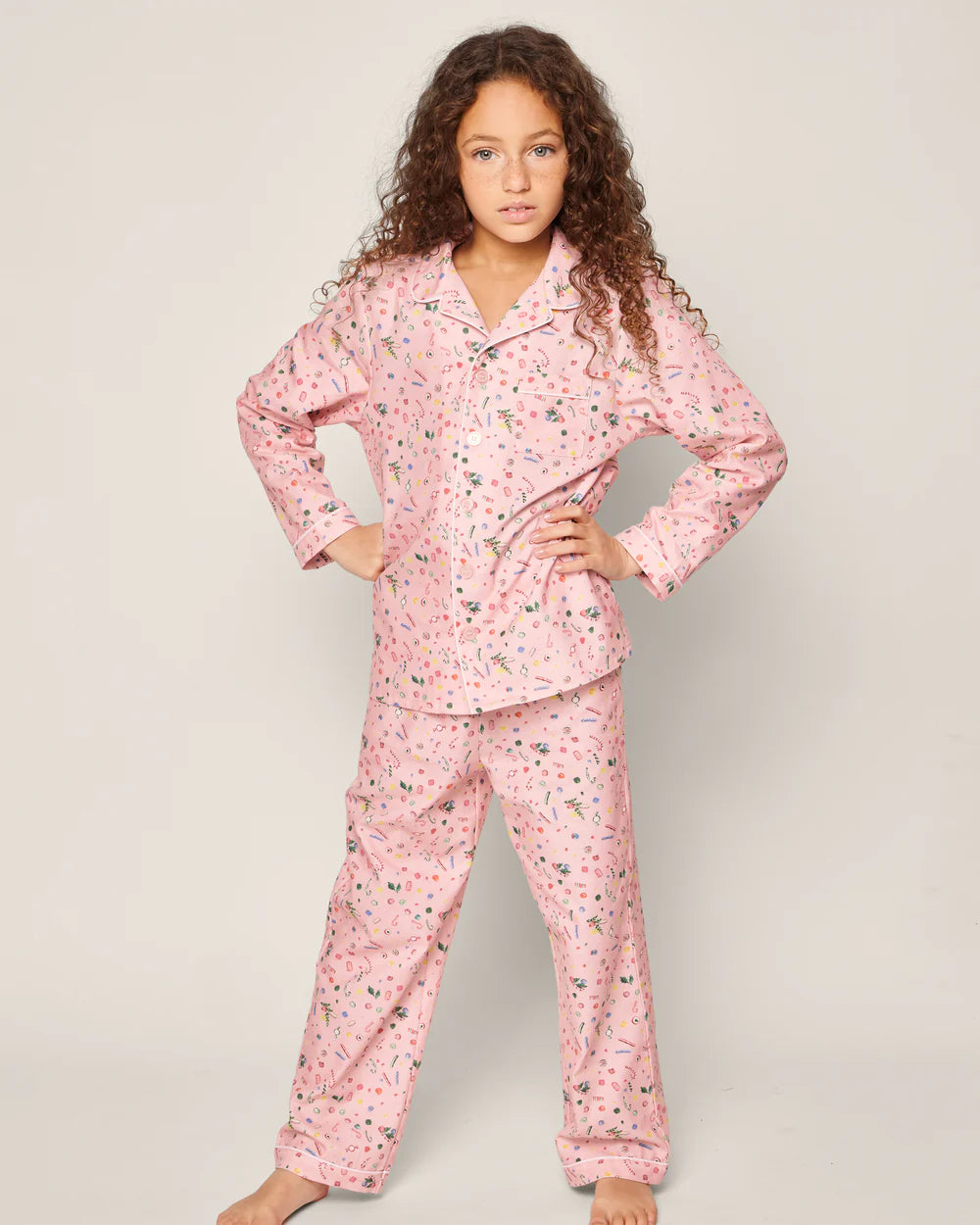 Petite Plume Kid's Twill Pajama Set in Vintage Sweets