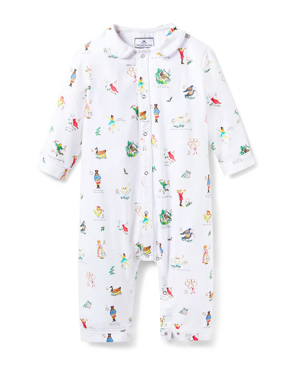 Petite Plume Baby's Twill Cambridge Romper in 12 Days of Christmas