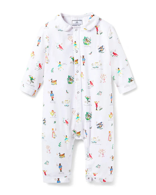 Petite Plume Baby's Twill Cambridge Romper in 12 Days of Christmas