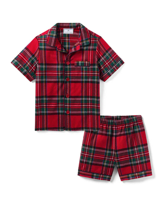 Petite Plume Children's Brushed Twill Short Set in Imperial Tartan