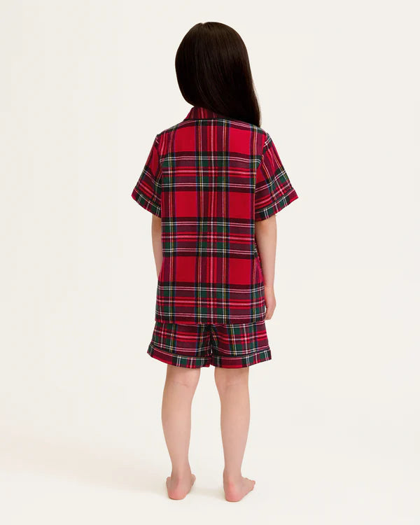 Petite Plume Children's Brushed Twill Short Set in Imperial Tartan