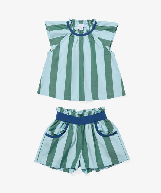 Oso & Me Cecil Short Set - Surf Stripe