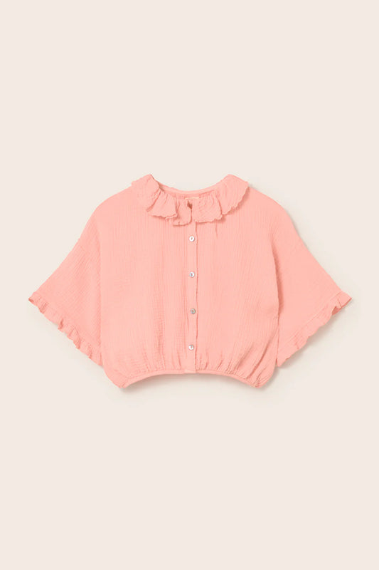 Cozmo Zinnia Soft Gauze Cotton Blouse Cloud Pink