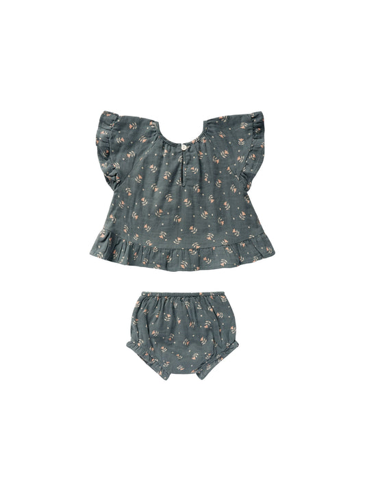 Rylee + Cru Butterfly Top + Bloomer Set in Morning Glory