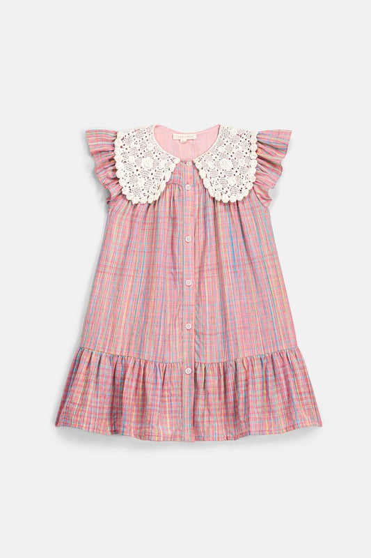 Louise Misha Vaina Dress Pink Pomelo Checks