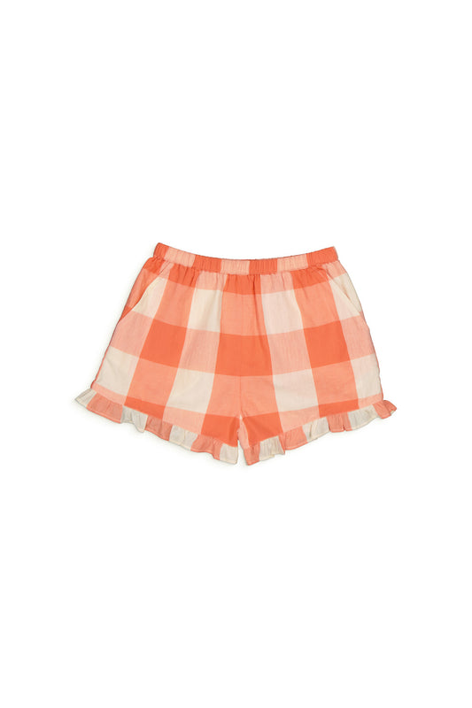 Hello Simone Dina Short Check Coral