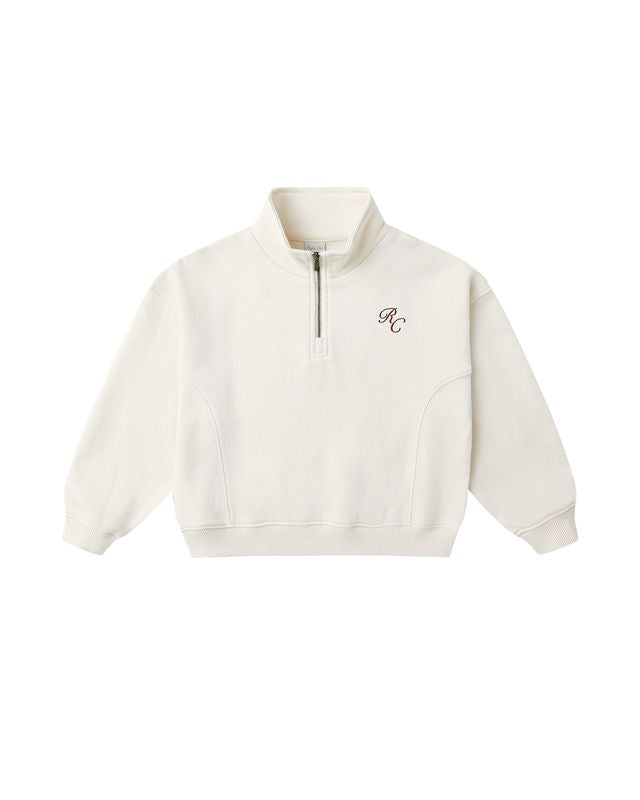 Rylee + Cru Half Zip Sweatshirt Natural