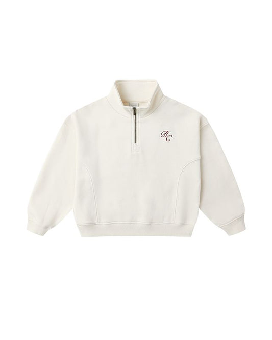 Rylee + Cru Half Zip Sweatshirt Natural