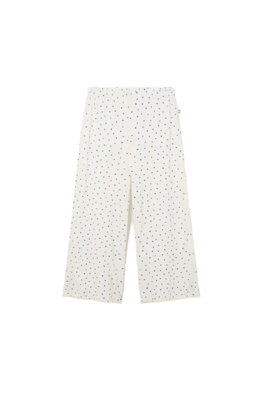 My Little Cozmo Floral Gauze Pants Ivory Blue