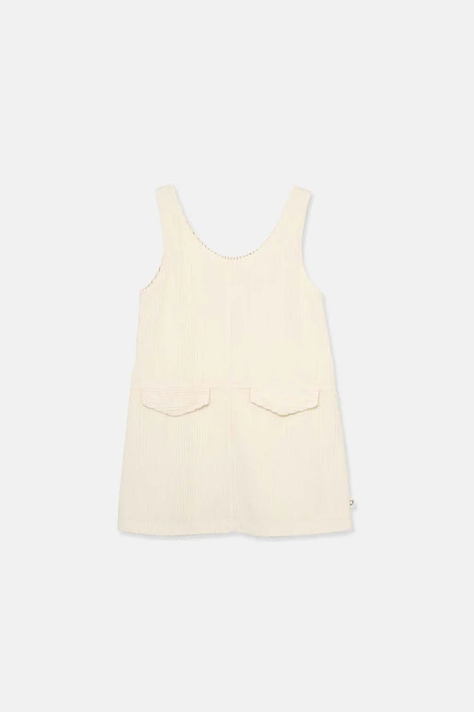My Little Cozmo Organic Corduroy Dress Ivory