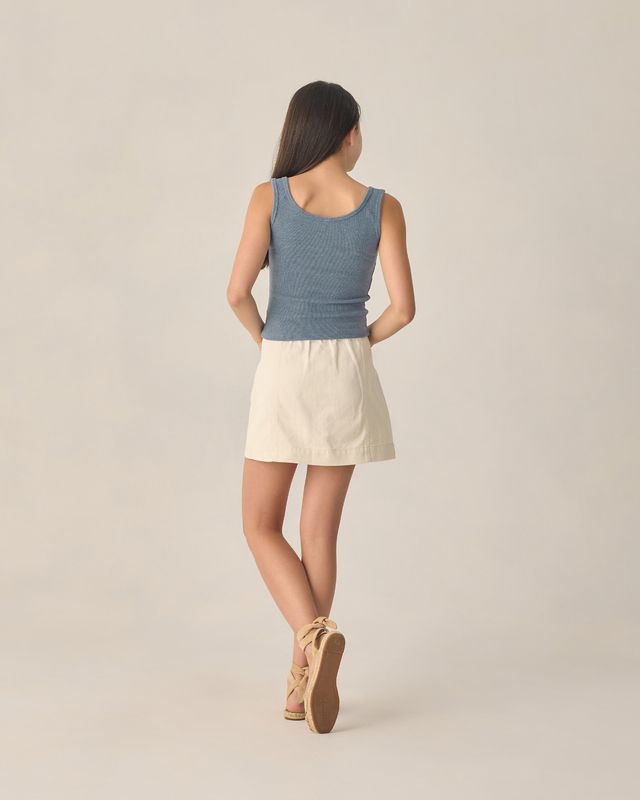 Rylee + Cru Teen Ribbed Tank Heathered Marine