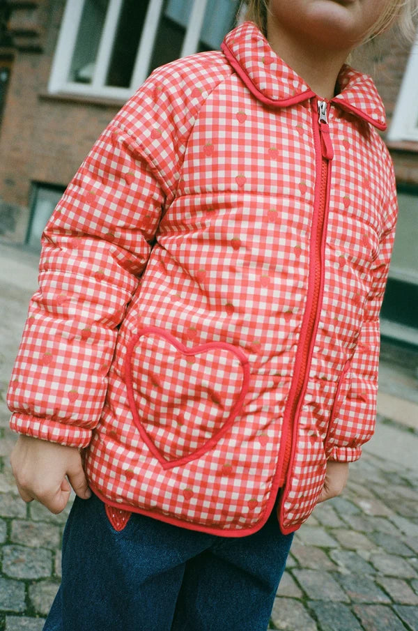 Floss Molly Padded Jacket Red Berry Gingham