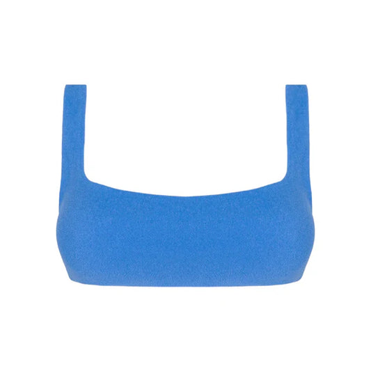 Minnow Women’s Deep Sea Blue Terry Square Neck Bikini Top