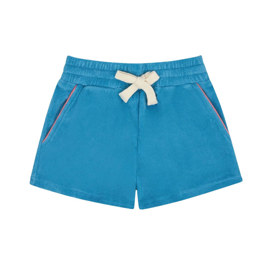 minnow boys cerulean blue french terry short