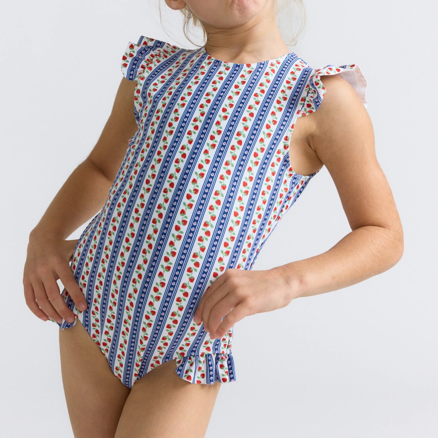 minnow girls strawberry patch ruffle cap sleeve one piece