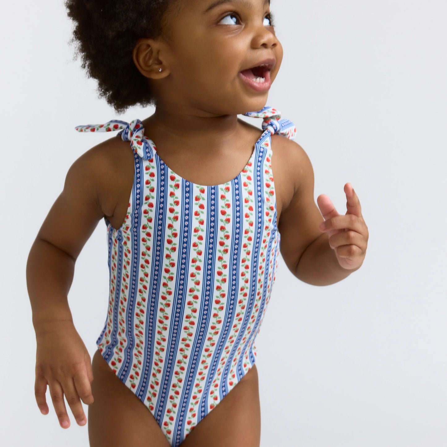 minnow girls strawberry patch tie knot one piece