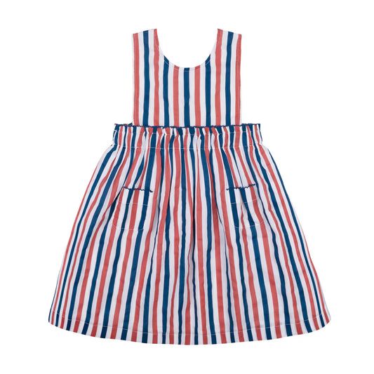 Minnow Girls Surfrider Double Bow Pinafore Dress