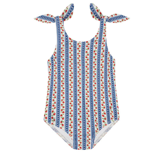 minnow girls strawberry patch tie knot one piece