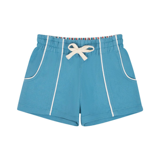 minnow boys cerulean blue ultra-soft twill shorts