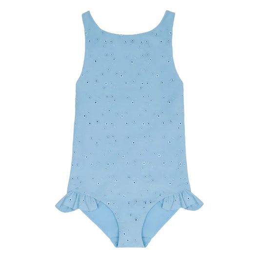 Minnow Girls Blue Eyelet Ballerina One Piece